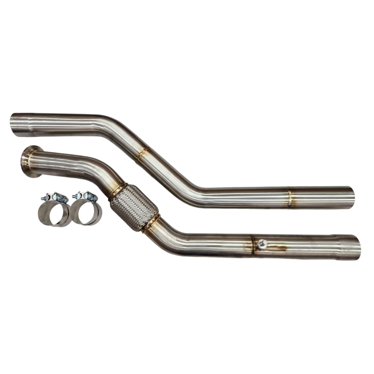 2009-2013 BMW E70 X5D M57 3.0L exhaust delete kit stainless downpipe | Valios Dynamics
