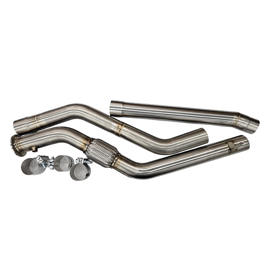 2014-2018 BMW F10 535D N57 3.0L exhaust delete kit stainless downpipe - Valios Dynamics