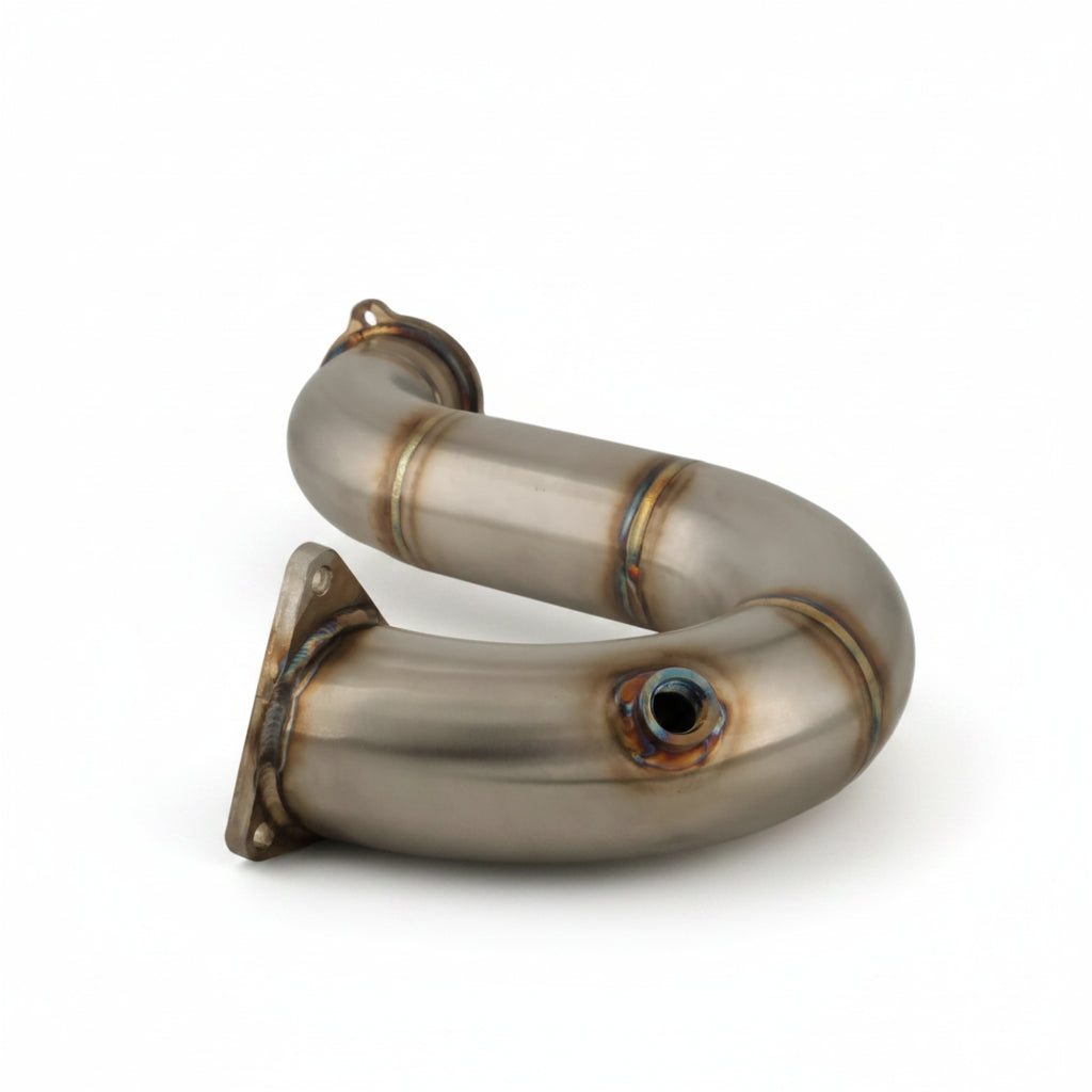 3.0L V6 TDI DPF delete kit components � stainless downpipe and sensor bungs
