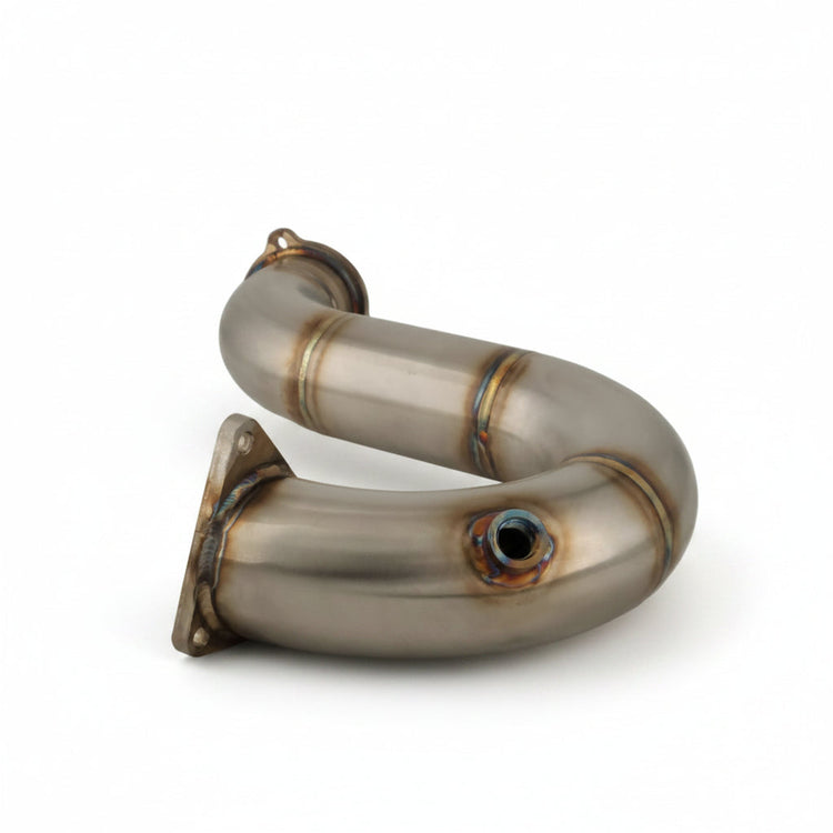 3.0L V6 TDI DPF delete kit components � stainless downpipe and sensor bungs